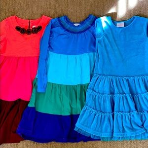 Three Hanna Andersson Long sleeve dresses Size120